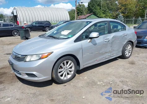 2012 Honda Civic Ex z USA, uszkodzony, nr VIN 2HGFB2F86CH570261